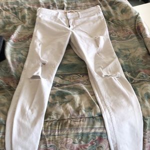 Hollister White Distressed Jeans